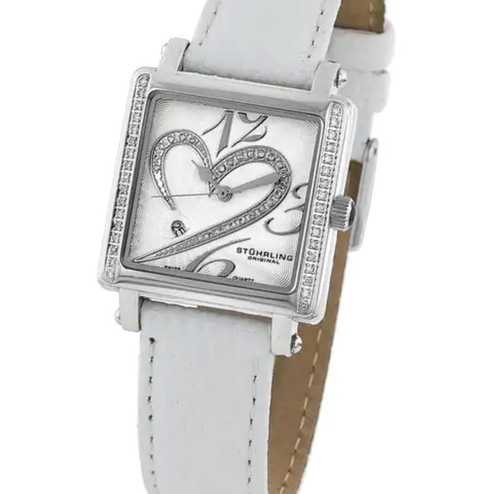STUHRLING DIAMOND WHITE WATCH